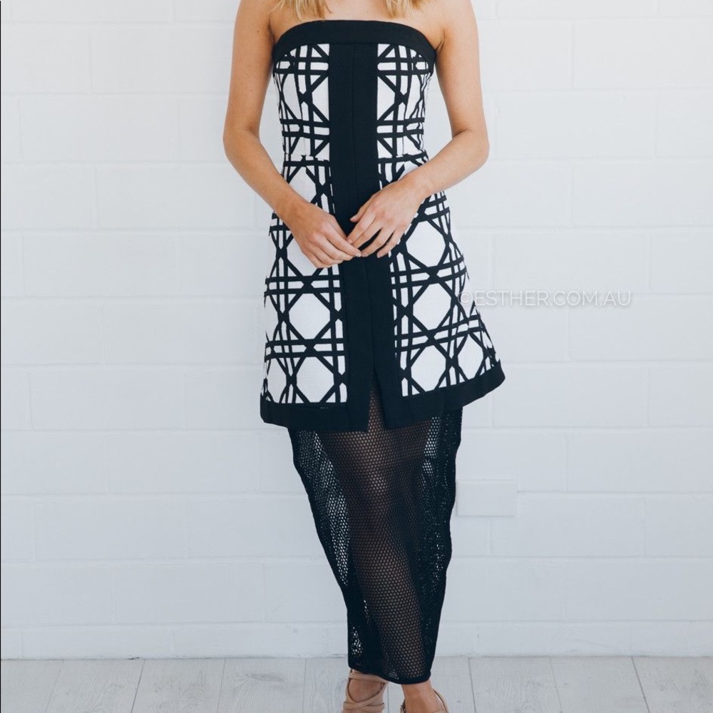 Elliatt - THE PORTRAIT DRESS - MONOCHROME XS, S